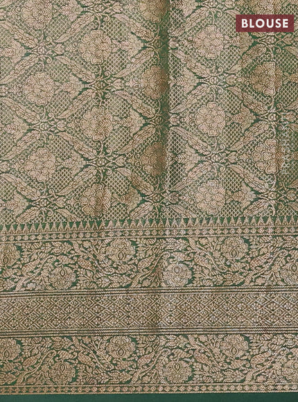 Wine & Bottle Green Semi Chiniya Silk Saree