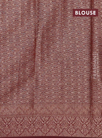Rustic Orange & Brown Semi Chiniya Silk Saree