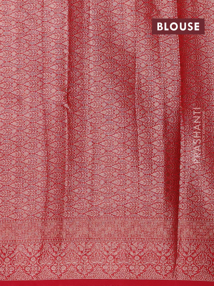 Red Semi Chiniya Silk Saree