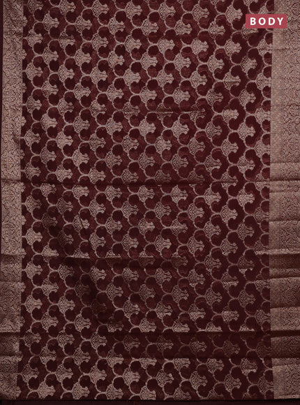 Maroon Semi Chiniya Silk Saree