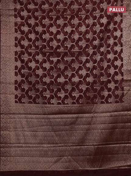 Maroon Semi Chiniya Silk Saree