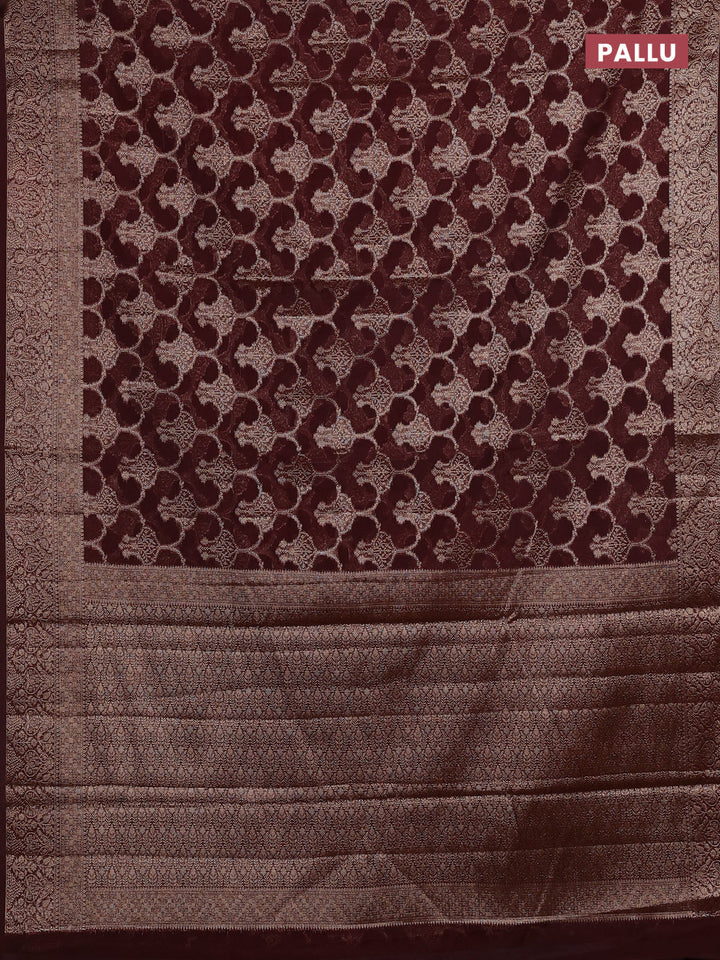 Maroon Semi Chiniya Silk Saree