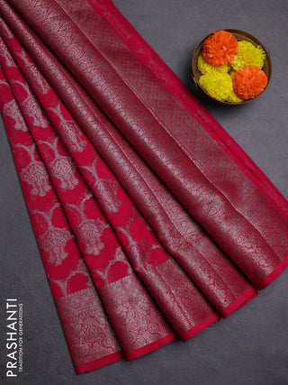 Pink Semi Chiniya Silk Saree