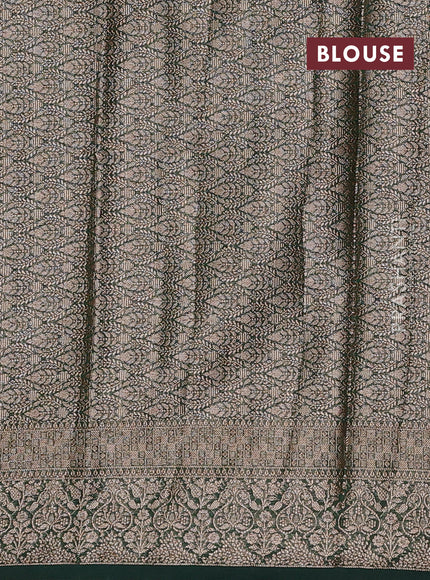 Bottle Green Semi Chiniya Silk Saree