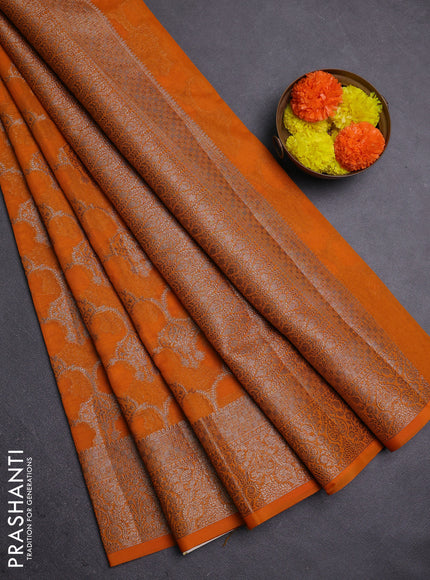 Mango Yellow Semi Chiniya Silk Saree