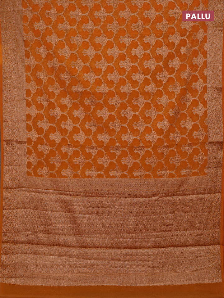 Mango Yellow Semi Chiniya Silk Saree