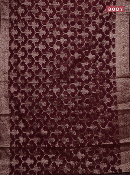 Maroon Semi Chiniya Silk Saree