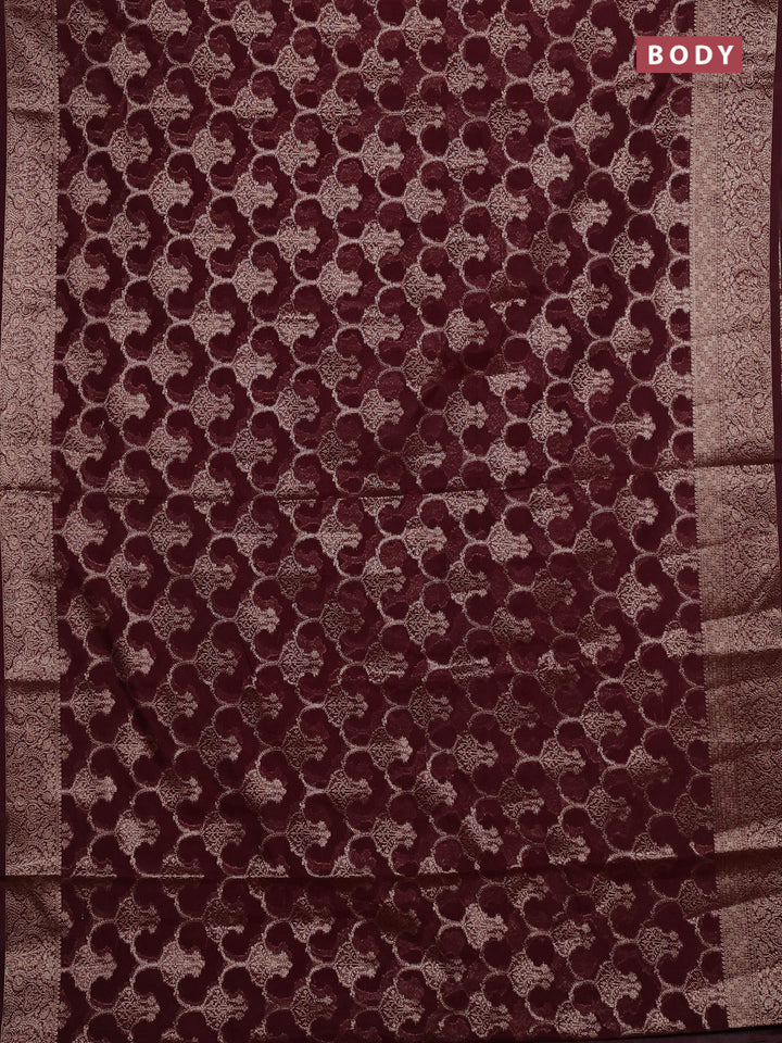 Maroon Semi Chiniya Silk Saree
