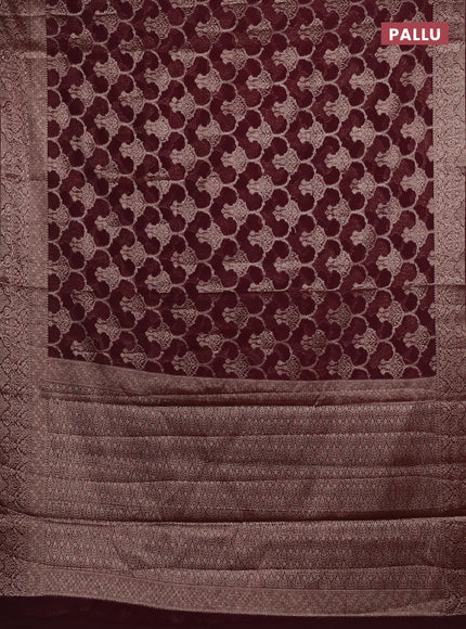 Maroon Semi Chiniya Silk Saree
