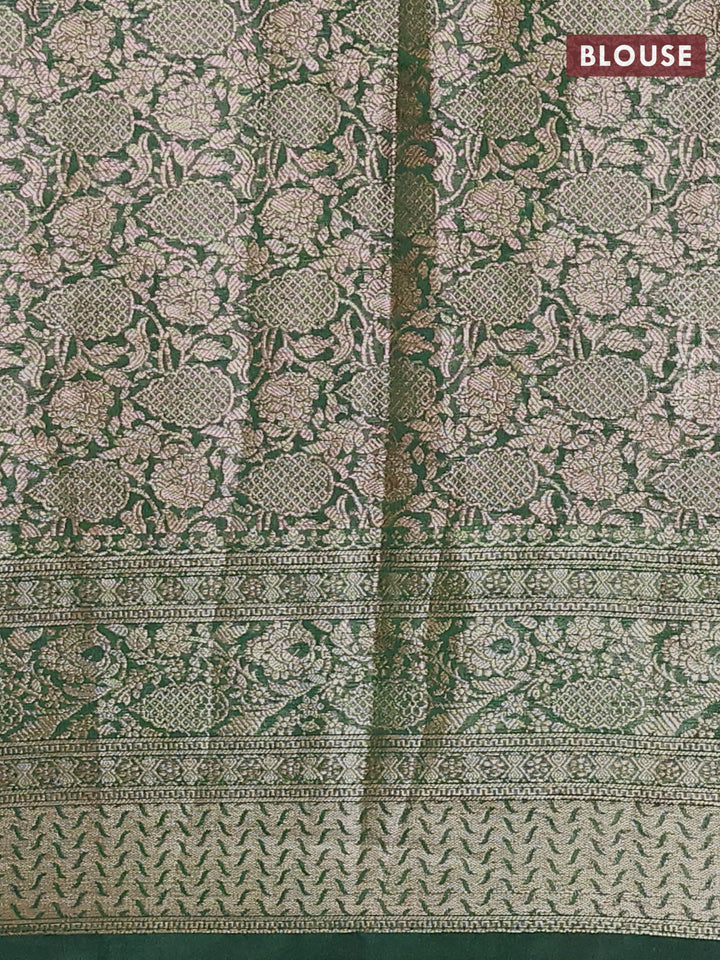 Pink & Green Semi Chiniya Silk Saree