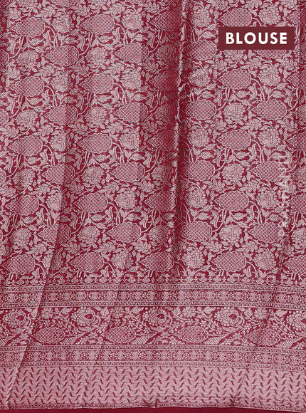 Peacock Green & Wine Semi Chiniya Silk Saree
