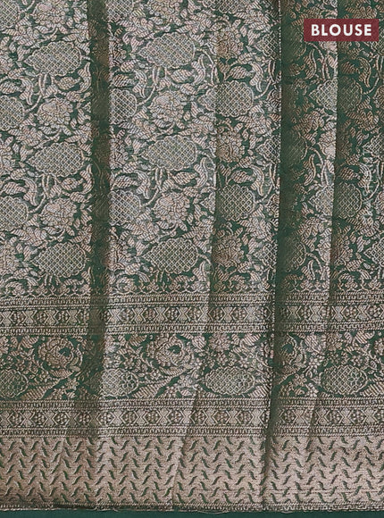 Wine & Green Semi Chiniya Silk Saree