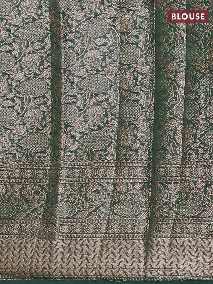 Wine & Green Semi Chiniya Silk Saree