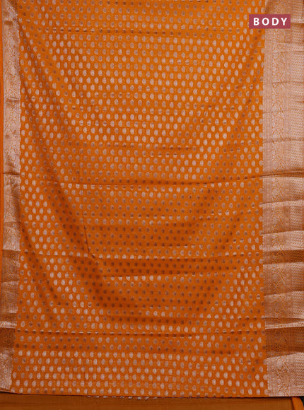 Mango Yellow Semi Chiniya Silk Saree