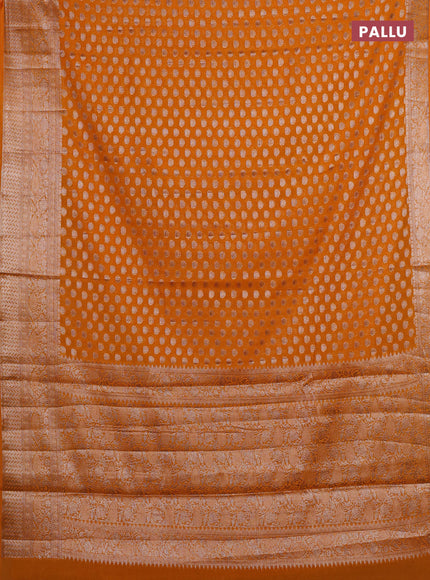 Mango Yellow Semi Chiniya Silk Saree