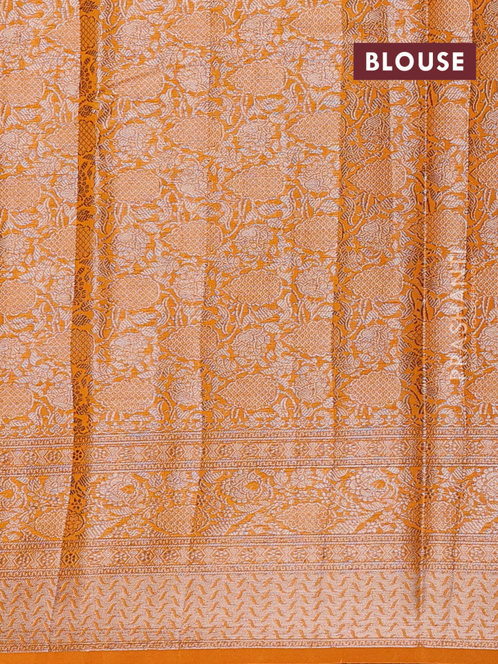 Mango Yellow Semi Chiniya Silk Saree