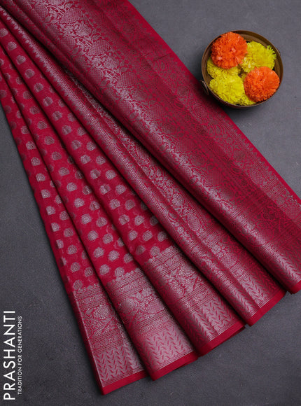 Pink Semi Chiniya Silk Saree