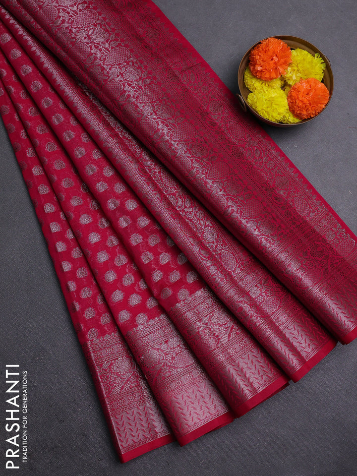 Pink Semi Chiniya Silk Saree