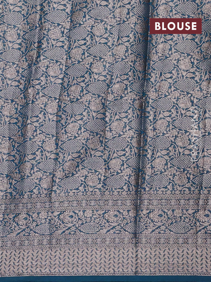 Peacock Green Semi Chiniya Silk Saree