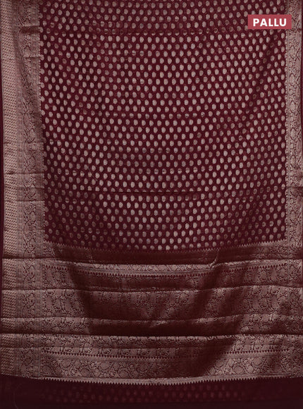 Wine Semi Chiniya Silk Saree