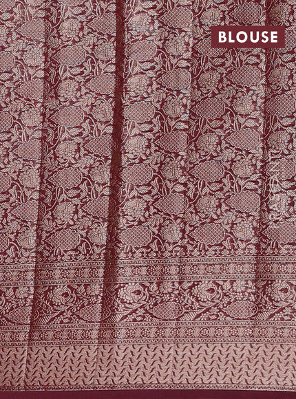 Wine Semi Chiniya Silk Saree