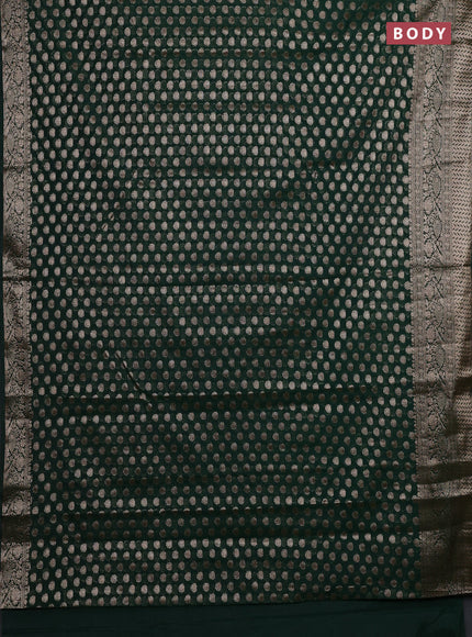 Bottle Green Semi Chiniya Silk Saree