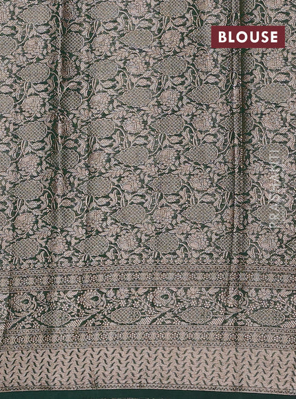 Bottle Green Semi Chiniya Silk Saree