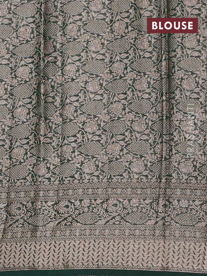 Bottle Green Semi Chiniya Silk Saree