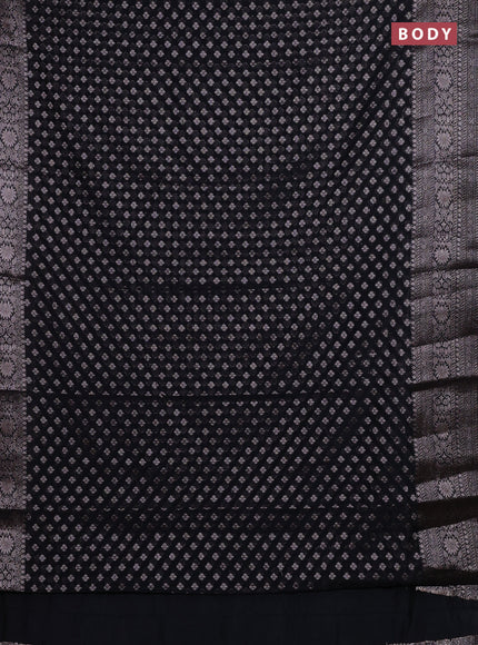 Black Semi Chiniya Silk Saree
