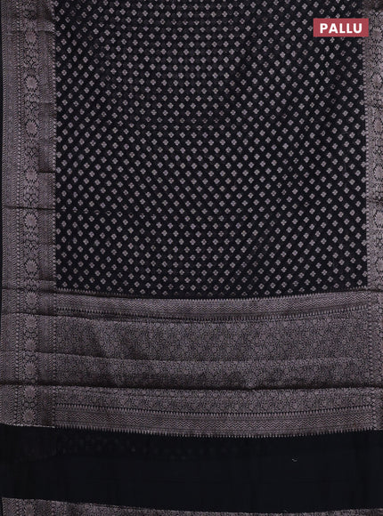 Black Semi Chiniya Silk Saree