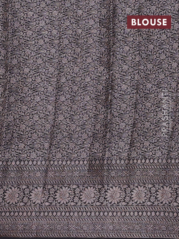Black Semi Chiniya Silk Saree