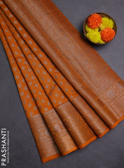 Mango Yellow Semi Chiniya Silk Saree