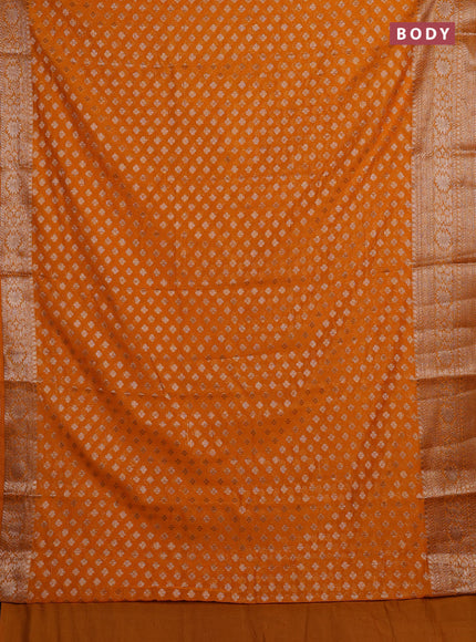 Mango Yellow Semi Chiniya Silk Saree