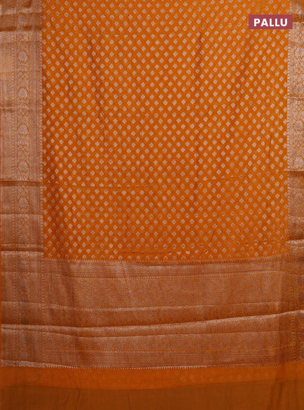 Mango Yellow Semi Chiniya Silk Saree