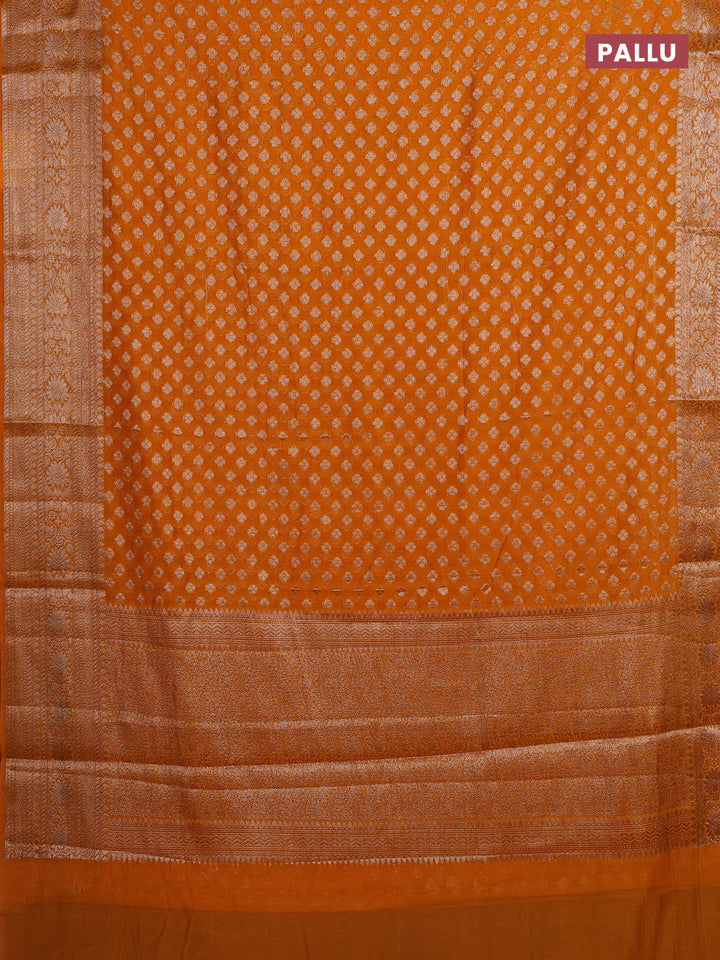 Mango Yellow Semi Chiniya Silk Saree