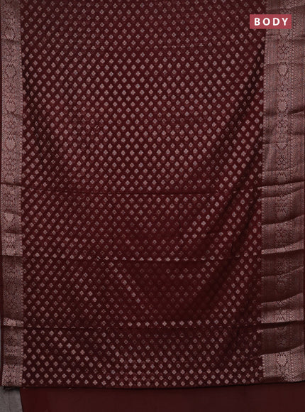 Coffee Brown Semi Chiniya Silk Saree