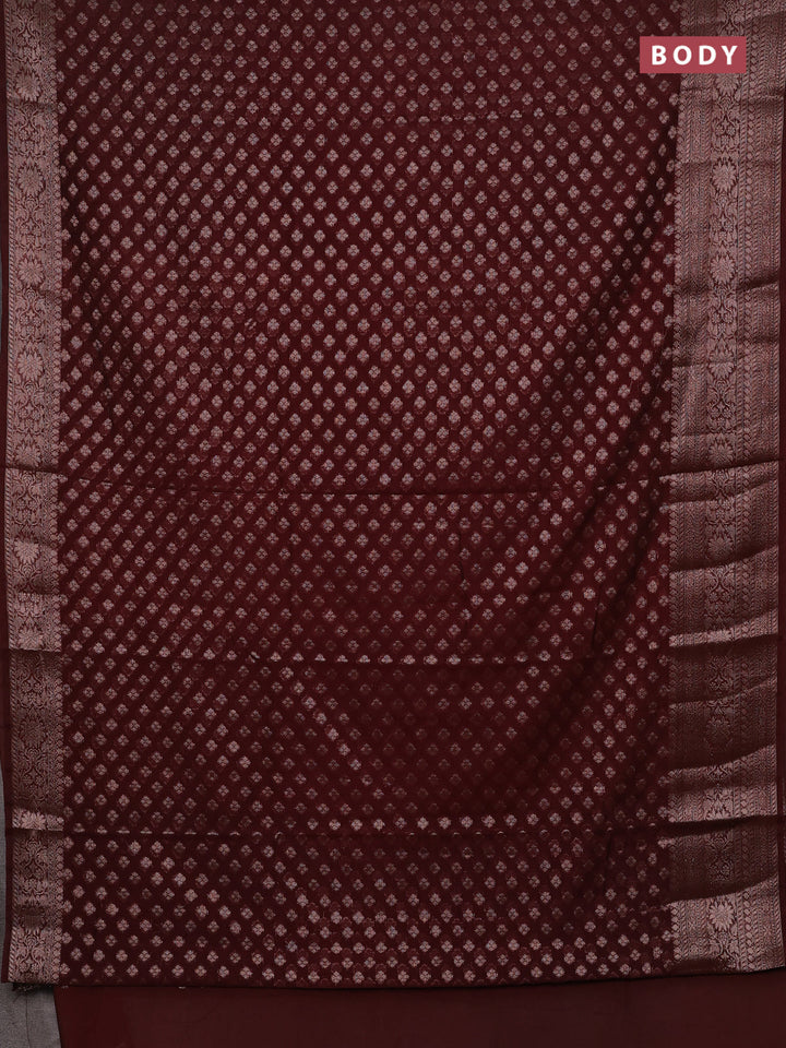 Coffee Brown Semi Chiniya Silk Saree