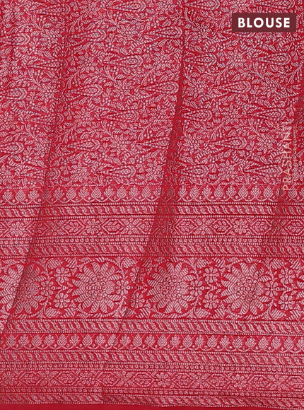 Red Semi Chiniya Silk Saree