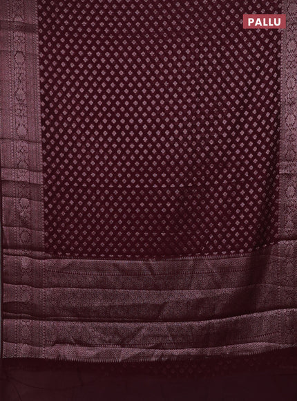 Wine Semi Chiniya Silk Saree
