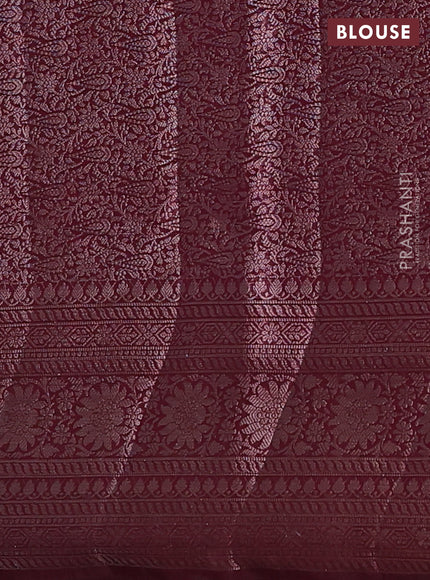 Wine Semi Chiniya Silk Saree