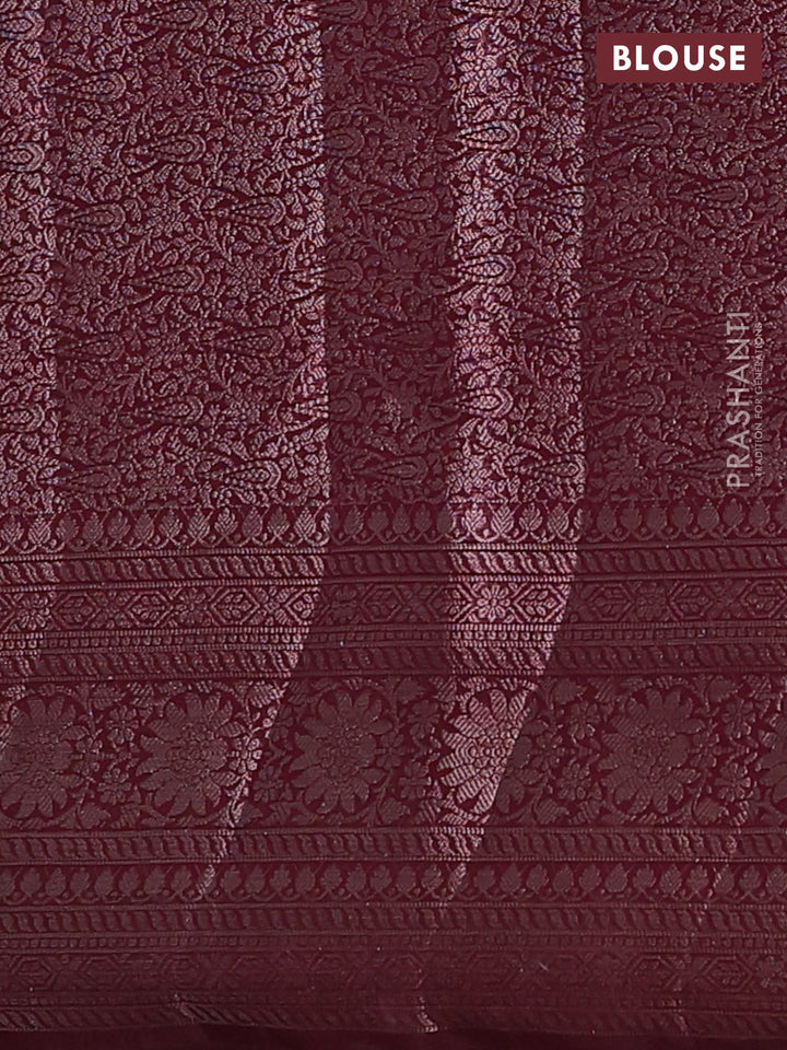 Wine Semi Chiniya Silk Saree