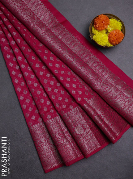 Pink Semi Chiniya Silk Saree