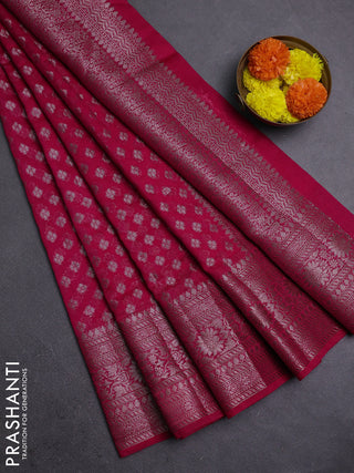 Pink Semi Chiniya Silk Saree