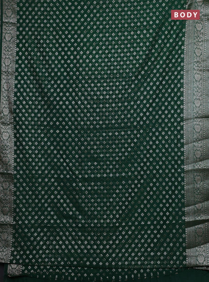Bottle Green Semi Chiniya Silk Saree