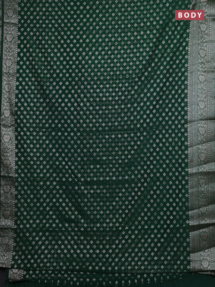 Bottle Green Semi Chiniya Silk Saree