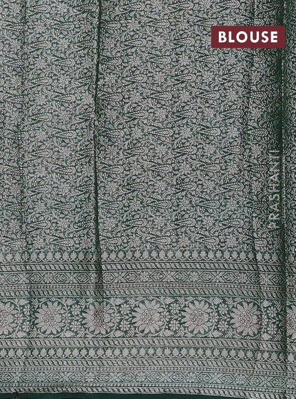 Bottle Green Semi Chiniya Silk Saree