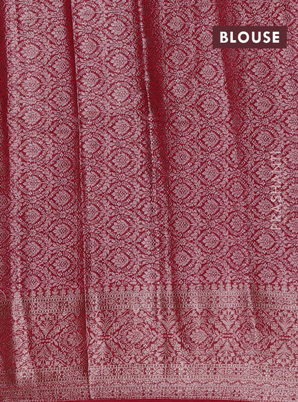 Red Semi Chiniya Silk Saree