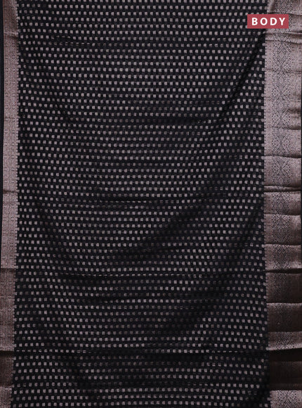 Black Semi Chiniya Silk Saree