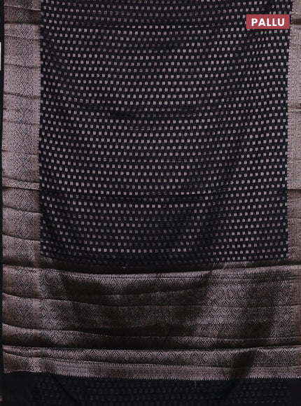 Black Semi Chiniya Silk Saree