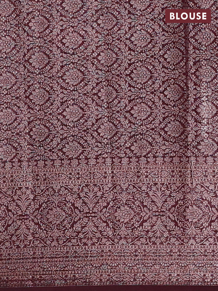 Wine Semi Chiniya Silk Saree